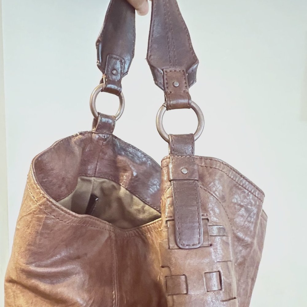Andrew Marc brown leather tote/shoulder bag